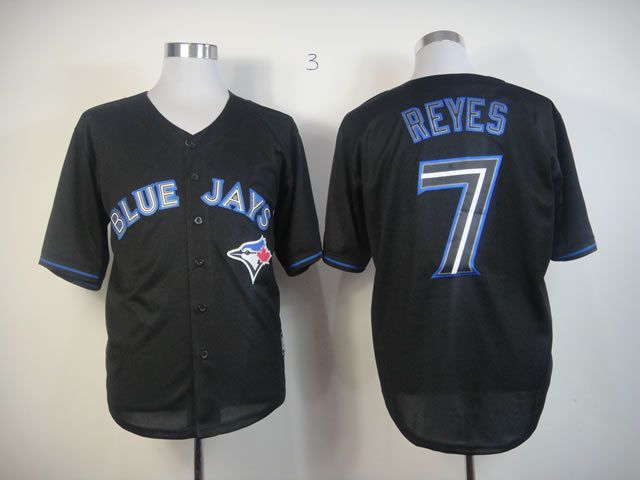 Men Toronto Blue Jays 7 Reyes Black MLB Jerseys